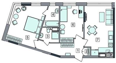 2-кімнатна 68.07 м² в ЖК Евромісто-2 від 25 500 грн/м², с. Крюківщина