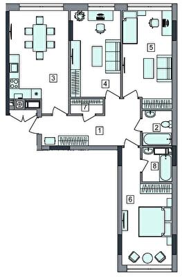 3-комнатная 90.7 м² в ЖК Евромисто-2 от 24 000 грн/м², с. Крюковщина