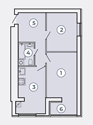 2-кімнатна 59.23 м² в КК Атмосфера від 36 000 грн/м², Запоріжжя