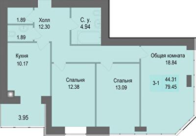 3-кімнатна 79.45 м² в ЖК Софіївська сфера від 25 500 грн/м², с. Софіївська Борщагівка