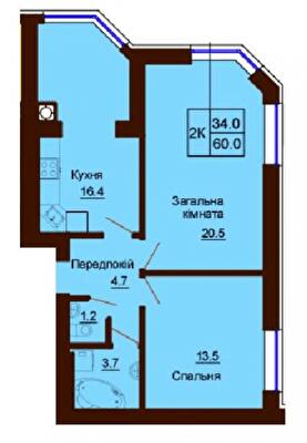 2-кімнатна 60 м² в ЖК Софія Сіті від 33 000 грн/м², с. Софіївська Борщагівка