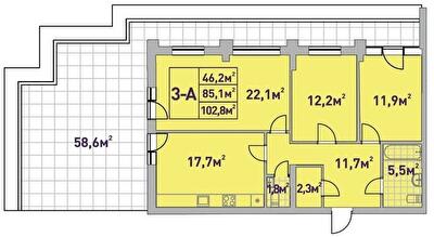 3-комнатная 102.8 м² в ЖК Центральный-2 от 34 000 грн/м², г. Ирпень