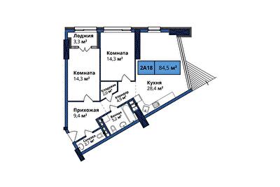 2-комнатная 88.4 м² в ЖК Manhattan City от 46 573 грн/м², Киев