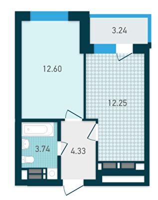 1-комнатная 35.51 м² в ЖК GENESIS от 37 440 грн/м², Киев