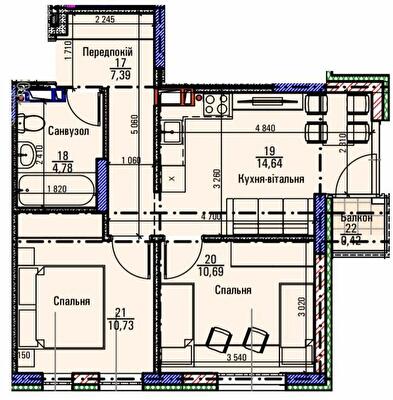 2-комнатная 48.65 м² в ЖК Метрополия-2 от 37 000 грн/м², Киев