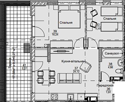 2-кімнатна 63.88 м² в ЖК Метрополія-2 від 37 000 грн/м², Київ