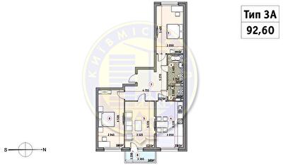 3-кімнатна 92.6 м² в ЖК Кирилівський Гай від 28 156 грн/м², Київ