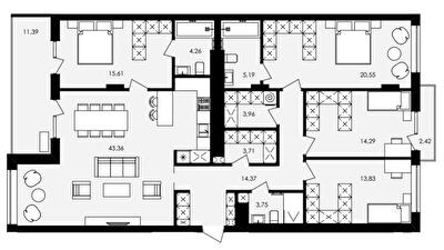 4-комнатная 149.3 м² в ЖК Avalon Yard от 28 000 грн/м², Львов