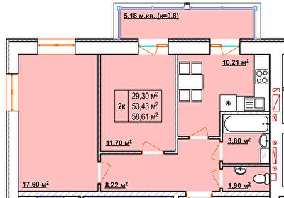 2-кімнатна 58.61 м² в ЖК Сусіди від 16 400 грн/м², м. Винники