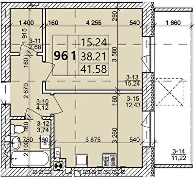 1-комнатная 41.58 м² в ЖК Святых Ольги и Елизаветы от 20 000 грн/м², г. Винники