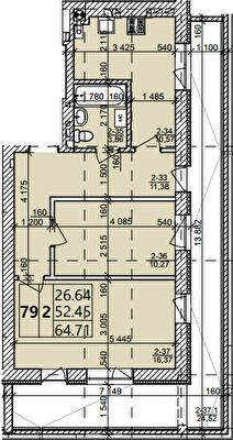 2-комнатная 64.71 м² в ЖК Святых Ольги и Елизаветы от 20 000 грн/м², г. Винники