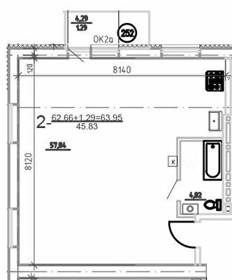 2-кімнатна 63.95 м² в ЖК Слобожанська Слобода від 21 000 грн/м², смт Слобожанське