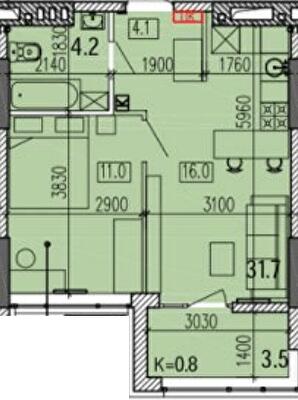 1-комнатная 39.4 м² в ЖК Затишний-2 от 28 000 грн/м², Днепр