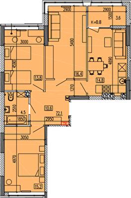 3-кімнатна 80.2 м² в ЖК Затишний-2 від 27 300 грн/м², Дніпро