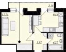 1-кімнатна 38.11 м² в ЖК Кошицький від 24 600 грн/м², Ужгород