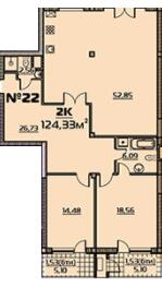 2-комнатная 124.33 м² в ЖК Бородино от 21 100 грн/м², Запорожье