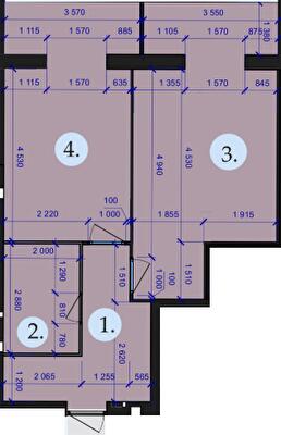 1-комнатная 59.62 м² в ЖК Петровський Квартал от 15 500 грн/м², с. Щербани