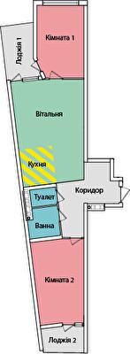 2-комнатная 64.4 м² в ЖК на вул. Київська от 16 500 грн/м², Тернополь