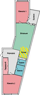 2-комнатная 70.7 м² в ЖК на вул. Київська от 16 500 грн/м², Тернополь