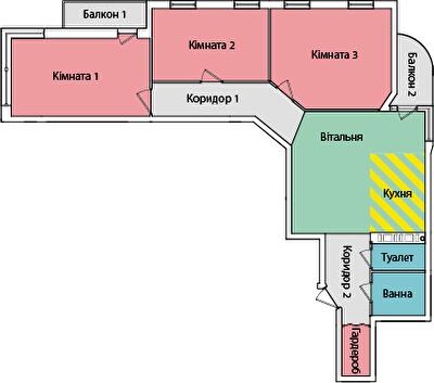 3-комнатная 80.3 м² в ЖК на вул. Київська от 16 000 грн/м², Тернополь