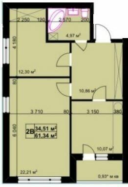 2-комнатная 61.34 м² в ЖК Санни Хилл от 14 000 грн/м², пгт Великая Березовица