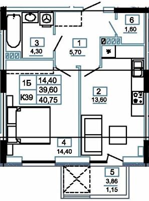 1-комнатная 40.75 м² в ЖК Канада от 14 000 грн/м², г. Чортков