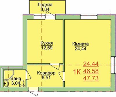 1-кімнатна 47.73 м² в ЖК Зелена оаза від 17 000 грн/м², Херсон