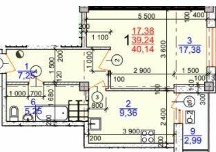 1-комнатная 40.14 м² в ЖК Молодежный от 15 500 грн/м², Херсон