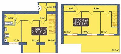 Двухуровневая 109.9 м² в ЖК Мечта от 13 200 грн/м², Чернигов