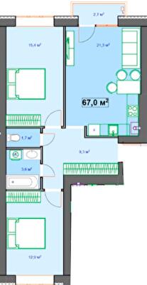 2-комнатная 67 м² в ЖК Author от 25 150 грн/м², г. Ирпень