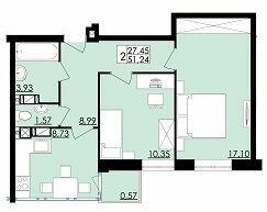 2-кімнатна 51.24 м² в ЖК Comfort City від 13 500 грн/м², Чернівці