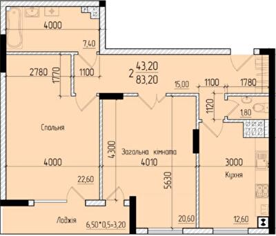 2-кімнатна 83.2 м² в ЖК Comfort Hall від 18 500 грн/м², Чернівці