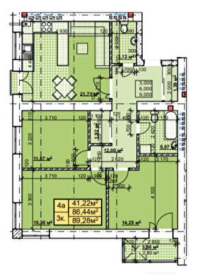 3-кімнатна 89.28 м² в ЖК Паркове містечко від 14 700 грн/м², Івано-Франківськ