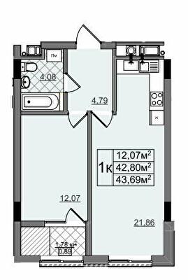 1-кімнатна 43.69 м² в ЖК на Перфецького-2 від 28 900 грн/м², Львів