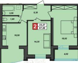 2-кімнатна 67.78 м² в ЖК Sportcity від 19 200 грн/м², Хмельницький