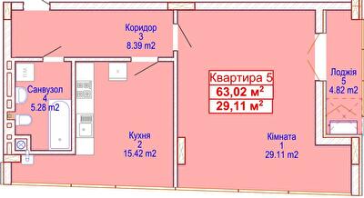 1-кімнатна 63.02 м² в ЖК Адамант від 15 700 грн/м², Хмельницький
