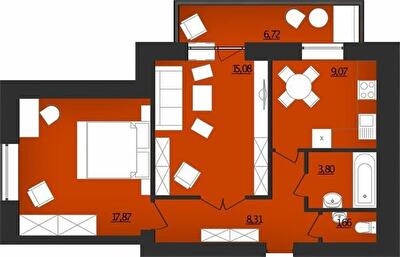 2-комнатная 62.51 м² в ЖК Комфорт от 15 000 грн/м², Хмельницкий