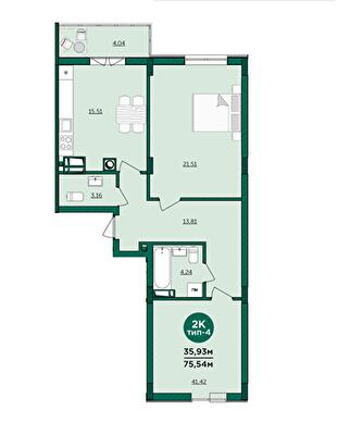 2-комнатная 75.22 м² в ЖК Wellspring от 29 250 грн/м², г. Вишневое