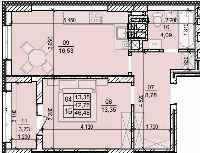 1-комнатная 46.48 м² в ЖК Весняний от 18 900 грн/м², г. Винники