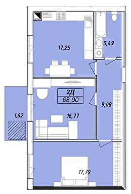 2-комнатная 68 м² в ЖК Елецкий от 25 000 грн/м², Чернигов