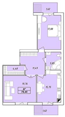 2-кімнатна 78.45 м² в ЖК Єлецький від 25 000 грн/м², Чернігів