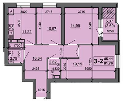 3-комнатная 81.76 м² в ЖК на ул. Сергея Амброса, 35 от 15 250 грн/м², Черкассы