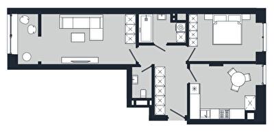 2-кімнатна 58.91 м² в ЖК Vodogray UN1T від 25 750 грн/м², Чернівці