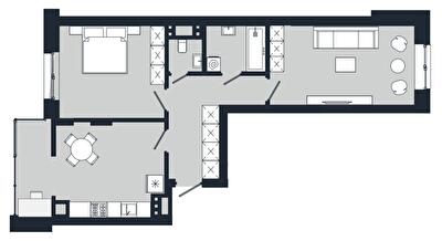 2-комнатная 64.98 м² в ЖК Vodogray UN1T от 25 750 грн/м², Черновцы