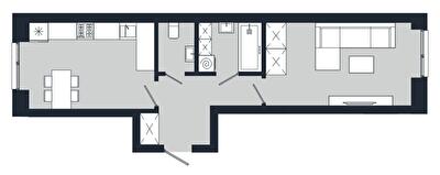 1-комнатная 43.33 м² в ЖК Vodogray UN1T от 26 300 грн/м², Черновцы