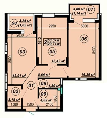 2-комнатная 63.07 м² в ЖК Verba от 22 000 грн/м², пгт Глеваха