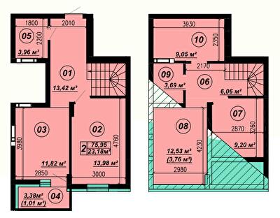 Двухуровневая 75.95 м² в ЖК Verba от 19 000 грн/м², пгт Глеваха