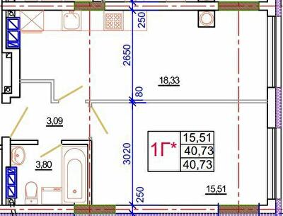 1-кімнатна 40.73 м² в ЖК Благород від 22 500 грн/м², с. Крюківщина