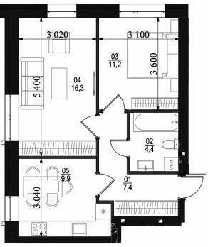 2-кімнатна 49.16 м² в ЖК City Lake від 17 500 грн/м², с. Шевченкове