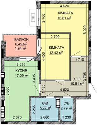 2-кімнатна 67.43 м² в ЖК Найкращий квартал-2 від 23 400 грн/м², смт Гостомель
